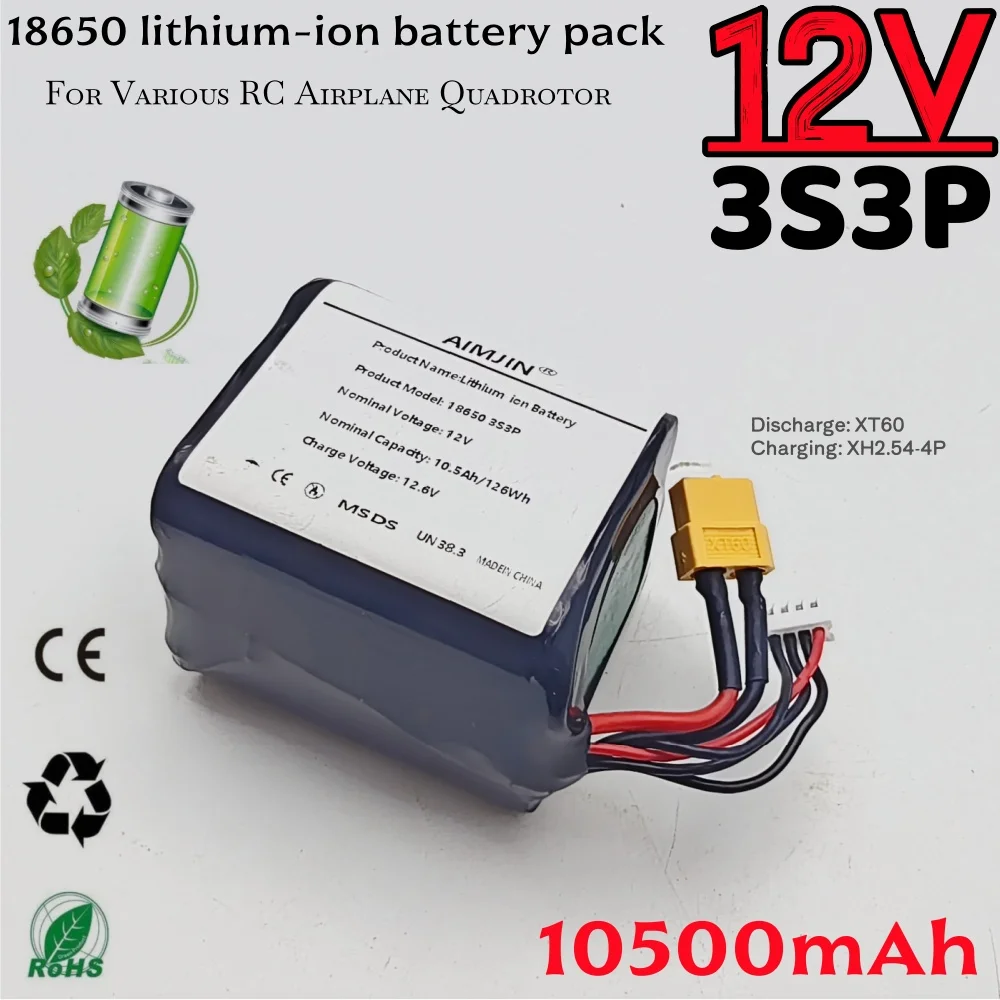 

Литий-ионный аккумулятор 3S3P высокой емкости 12 В, 10500 мАч для радиоуправляемого самолета и квадротора Parrot Disco UAV