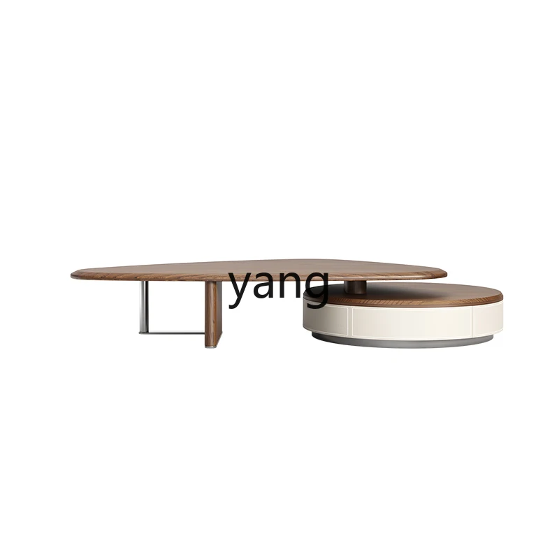 

CX Minimalist Mid-Ancient Style Retractable Living Room Home Small Apartment Retro Solid Wood Tea Table