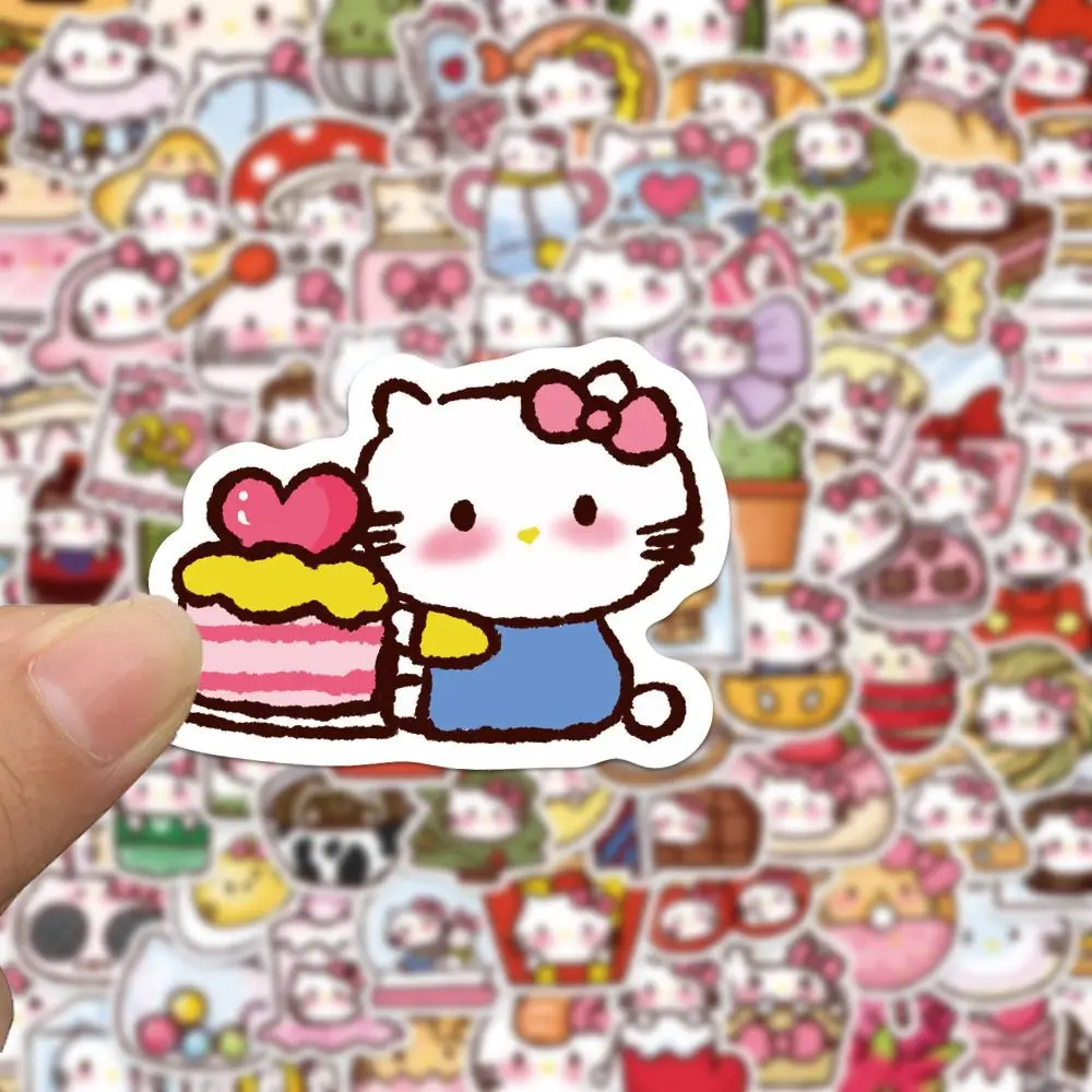 90Pcs Kawaii Sanrio Hello Kitty Stickers Girl Decals Decoration Diary Scrapbook Laptop Luggage Waterproof Sticker Kid Toys