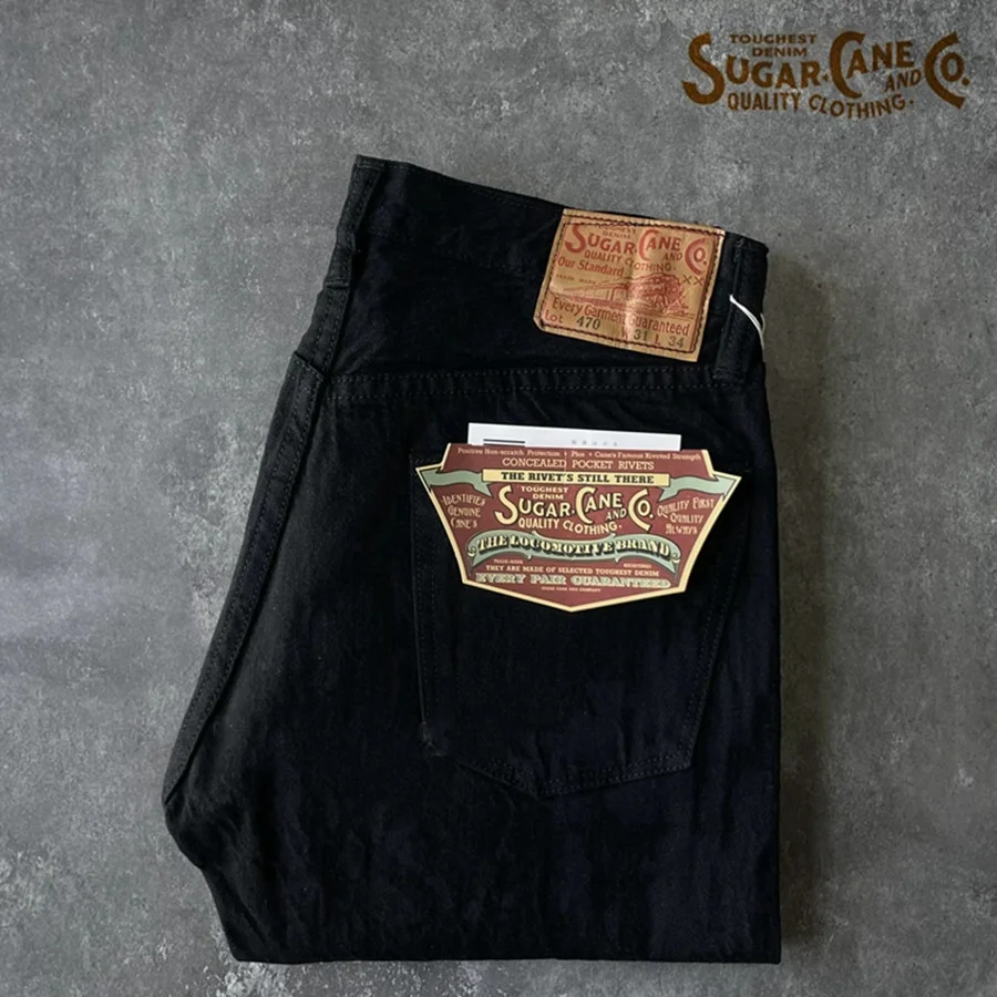 

TYPE3 SUGAR 1947 Японский танин Вулканизация Процесс крашения 13 унций Красные джинсы с ушками