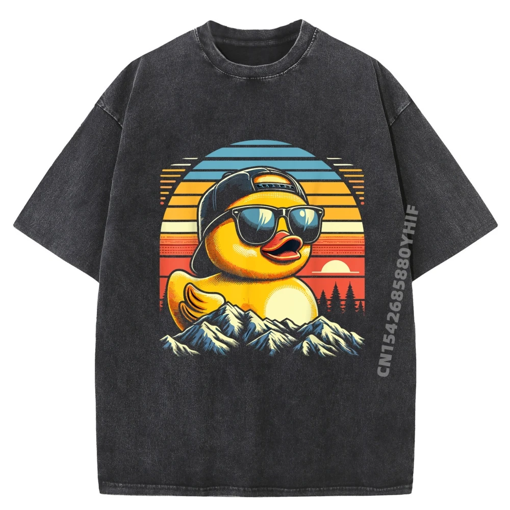 

Cool Rubber Duck Costume For Men Adults Kids Cute Duckie Graphic T Shirts 100% Cotton Gifts For Men Character Washed Shirt