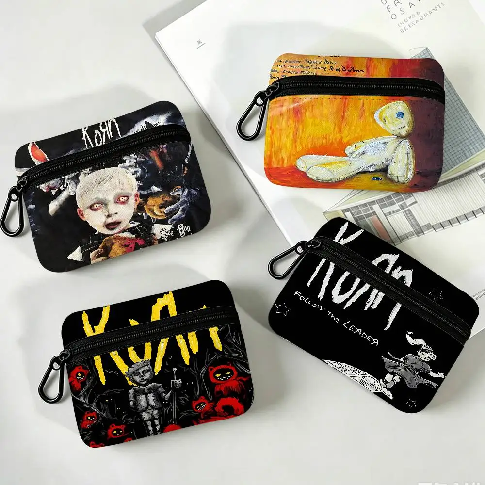 Metal Rock Band K-Korn Wear-resistant Oxford Cloth Coin Purse Portable Backpack Hanging Card Storage Bag
