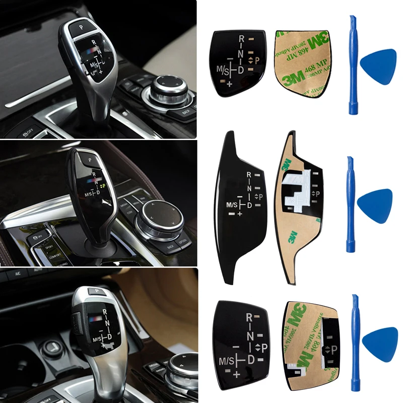 Image of Ersatz-Autoschalthebel-Abdeckungsaufkleber für BMW F20 F30 F31 F32 F34 F36 F10 F07 3er 5er 7er Serie Schalthebel-Knopf-Panel Interieur