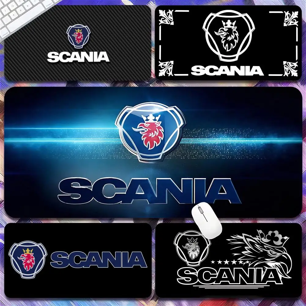 Scanias Saabs Truck Mouse Pad Tapetes de Mesa Teclado, Borracha Kawaii, Tapete de Mesa Antiderrapante, XXL,90x40cm