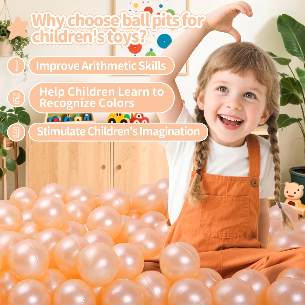 5.5 سنتيمتر 100 قطعة الكرة حفرة الكرة الشمبانيا اللون المحيط كرات الأطفال ألعاب داخلية وخارجية