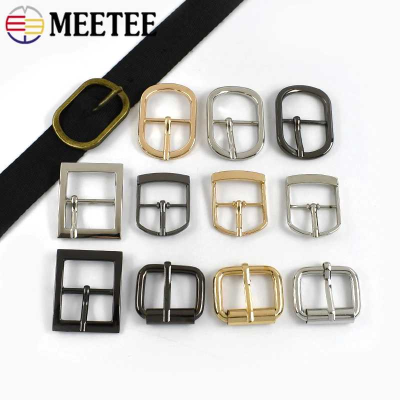 5/10Pcs 16-38mm Metal Pin Buckles For Sewing Shoes Handbag Belt Adjuster Clasp Bags Webbing Hooks DIY Leather Crafts Accessories