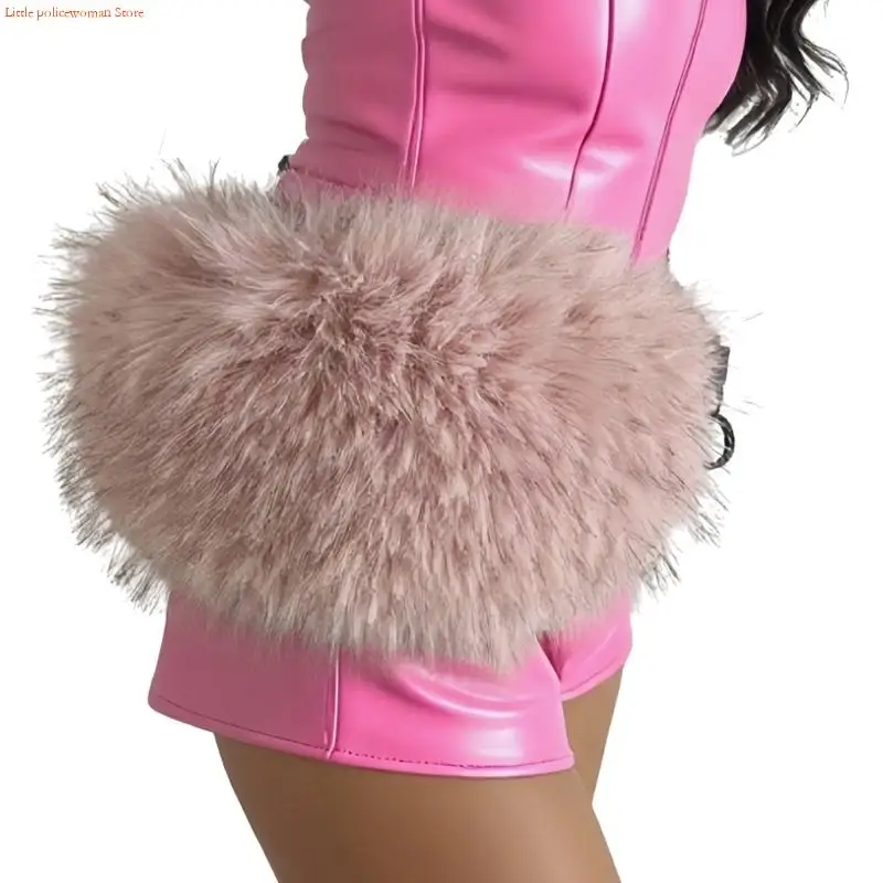 F92D أنيقة فو فراء المرقعة بولي PU حزام خصر الخصر التصميم الإكسسوارات Cincher الفرقة لفساتين جاكيتات والزي غير رسمي