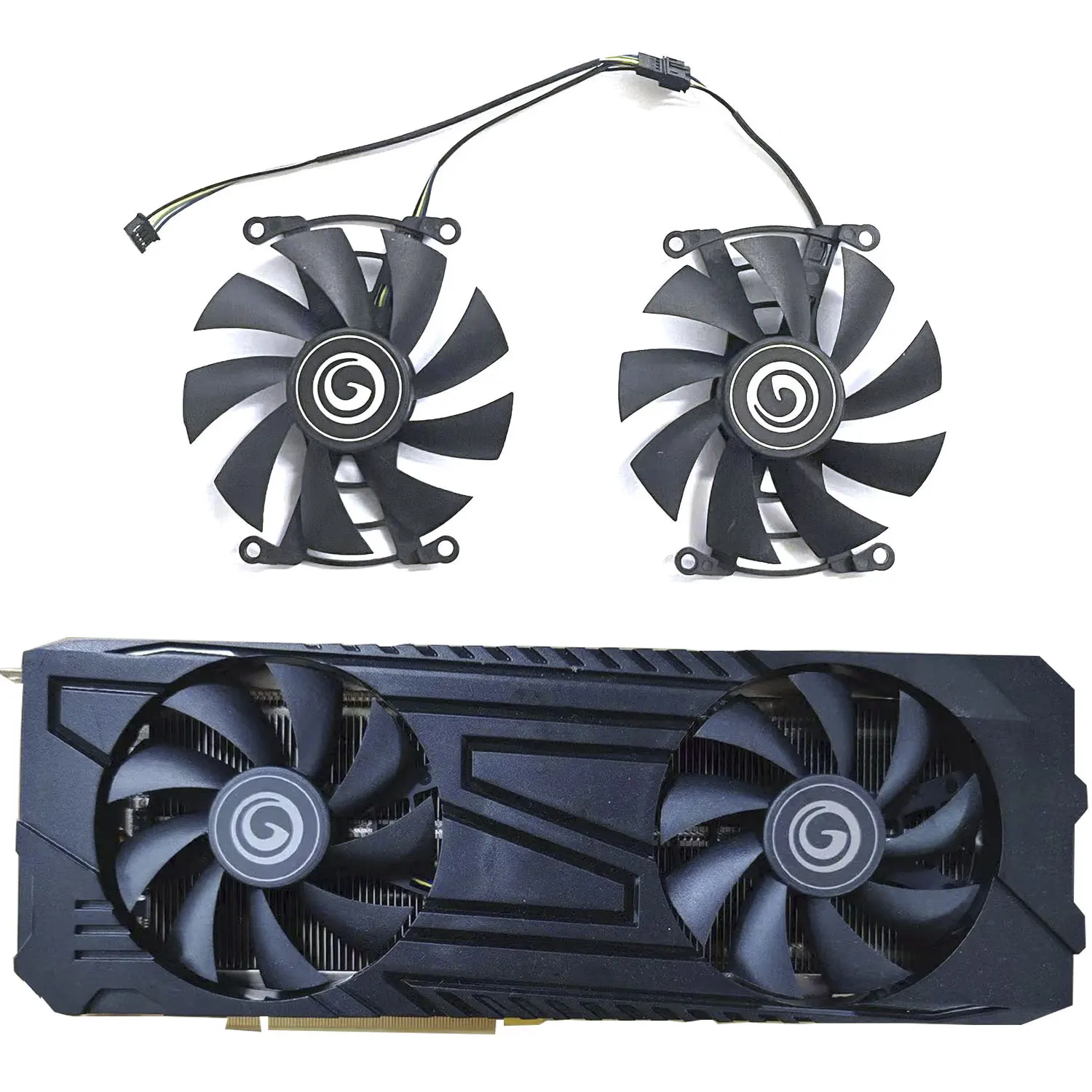 2FAN 4PIN DC 12V 0.45A FB09015M12LPA 50HX GPU Fan Suitable for GALAXY CMP 50HX BULK CMP 50HX PCI-10GB GDDR6 320BIT Graphics Card