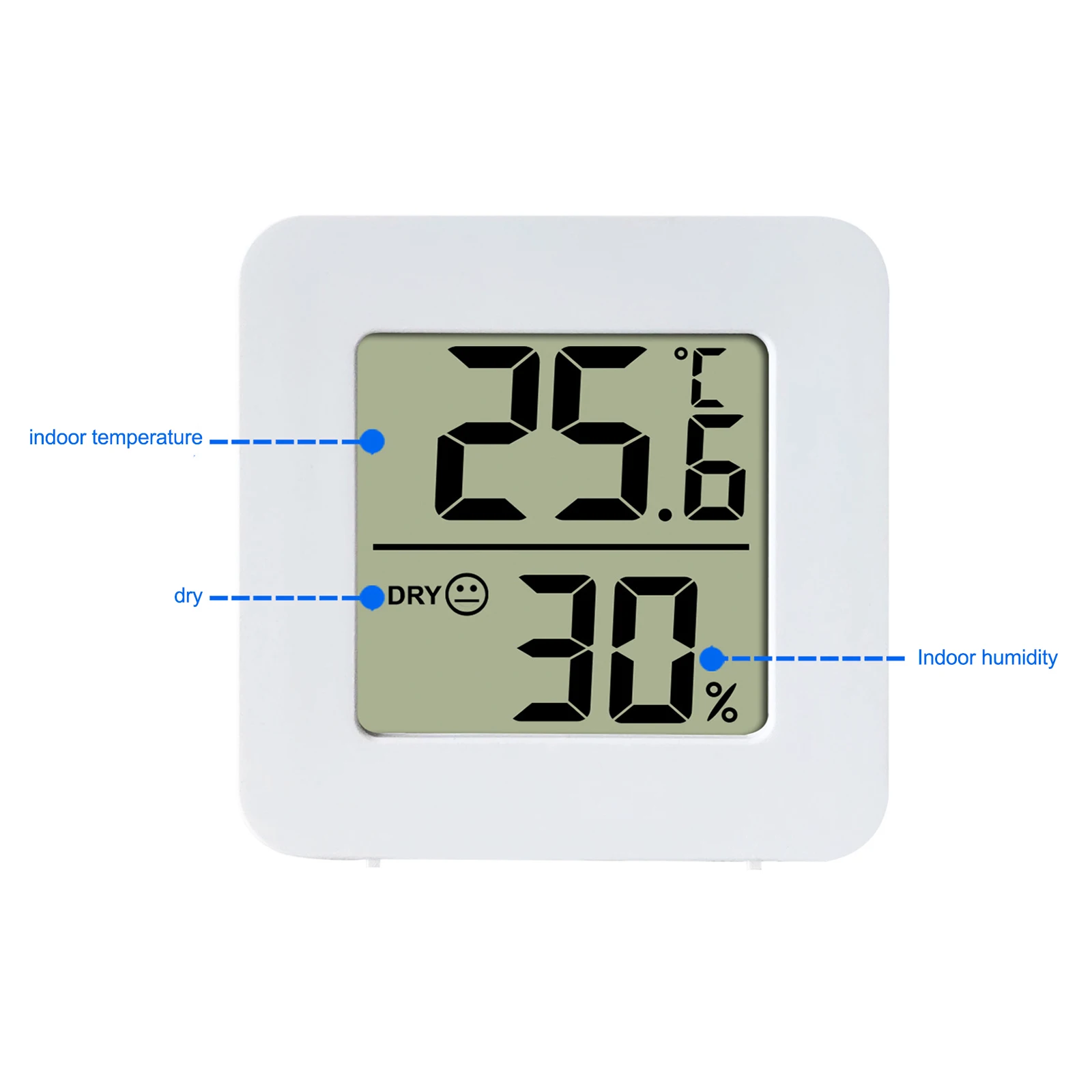 Mini Sensor Medidor de Umidade, LCD-Termômetro Digital, Higrômetro Interior, Temperatura Eletrônica do Quarto, Estação Meteorológica para Casa