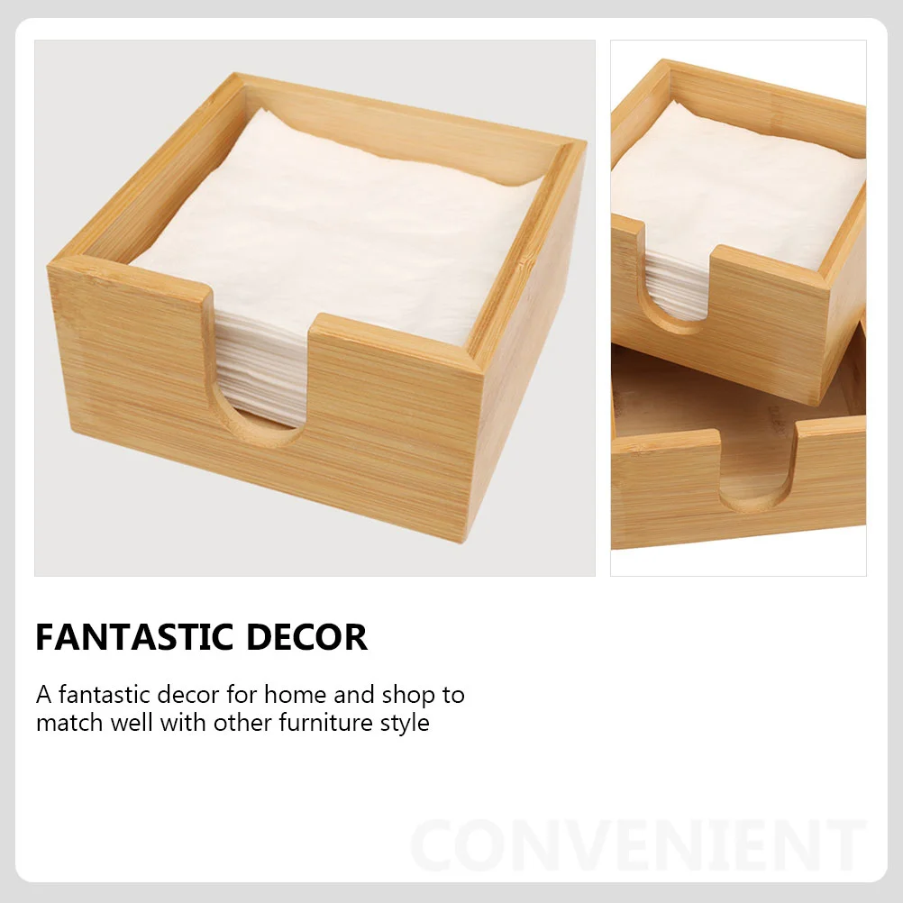 Tissue Box Automatic Paper Towel Dispenser Bamboo Napkin Case Home Accessory Dining Table Square Household