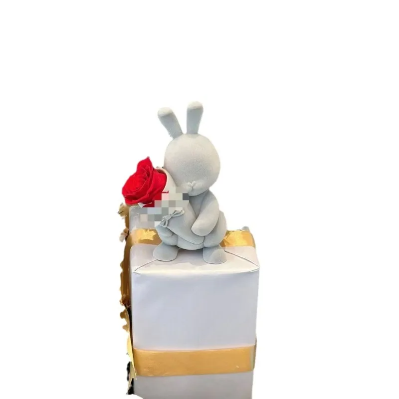 

Confession Flocking Crafts Creative Simple Eternal Sweetheart Rabbit Ornament Home