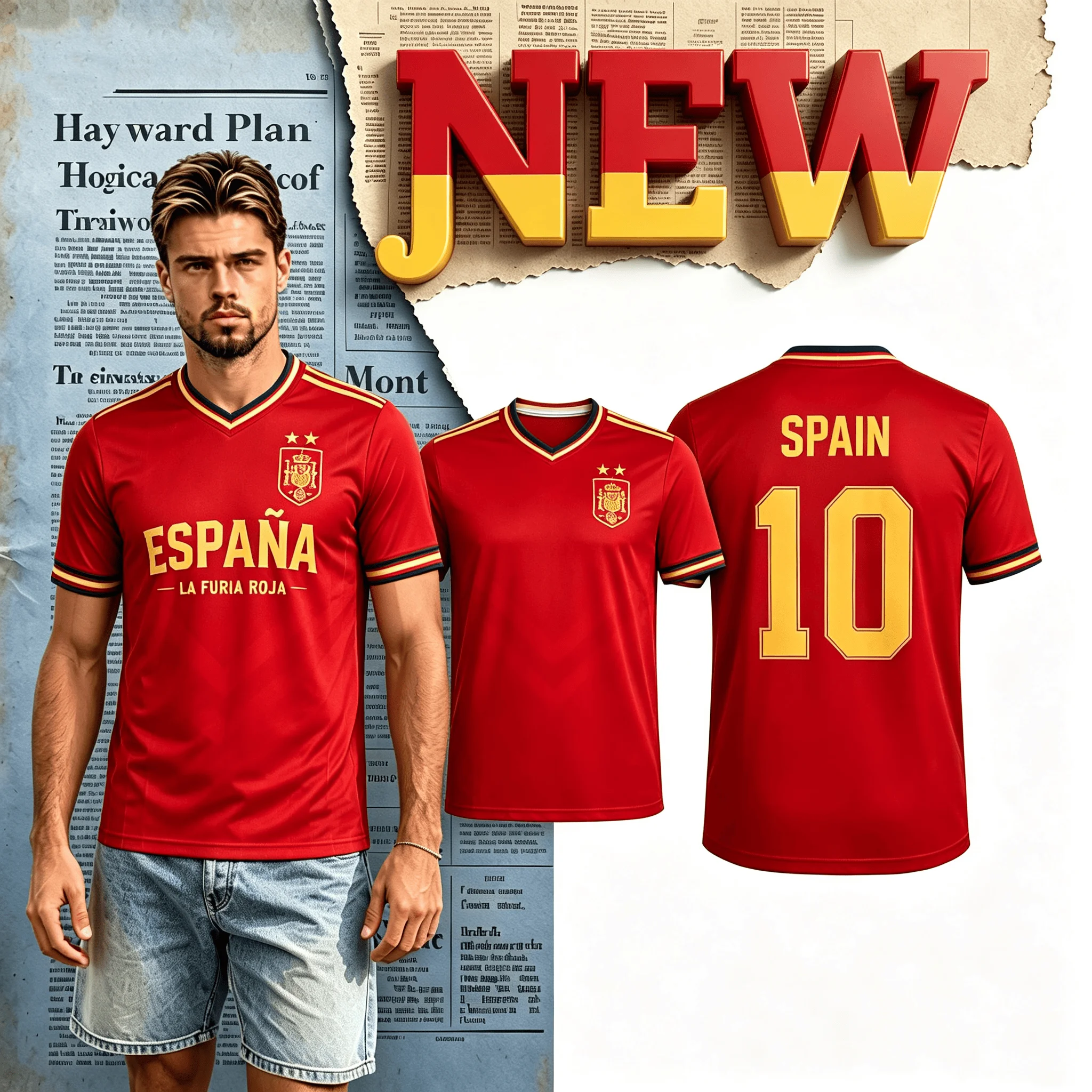 2026 Men Women Spain La Furia Roja No.10 Football Jersey Quick Dry Sports Training Short Sleeve Family Kids Tees Football Jersey