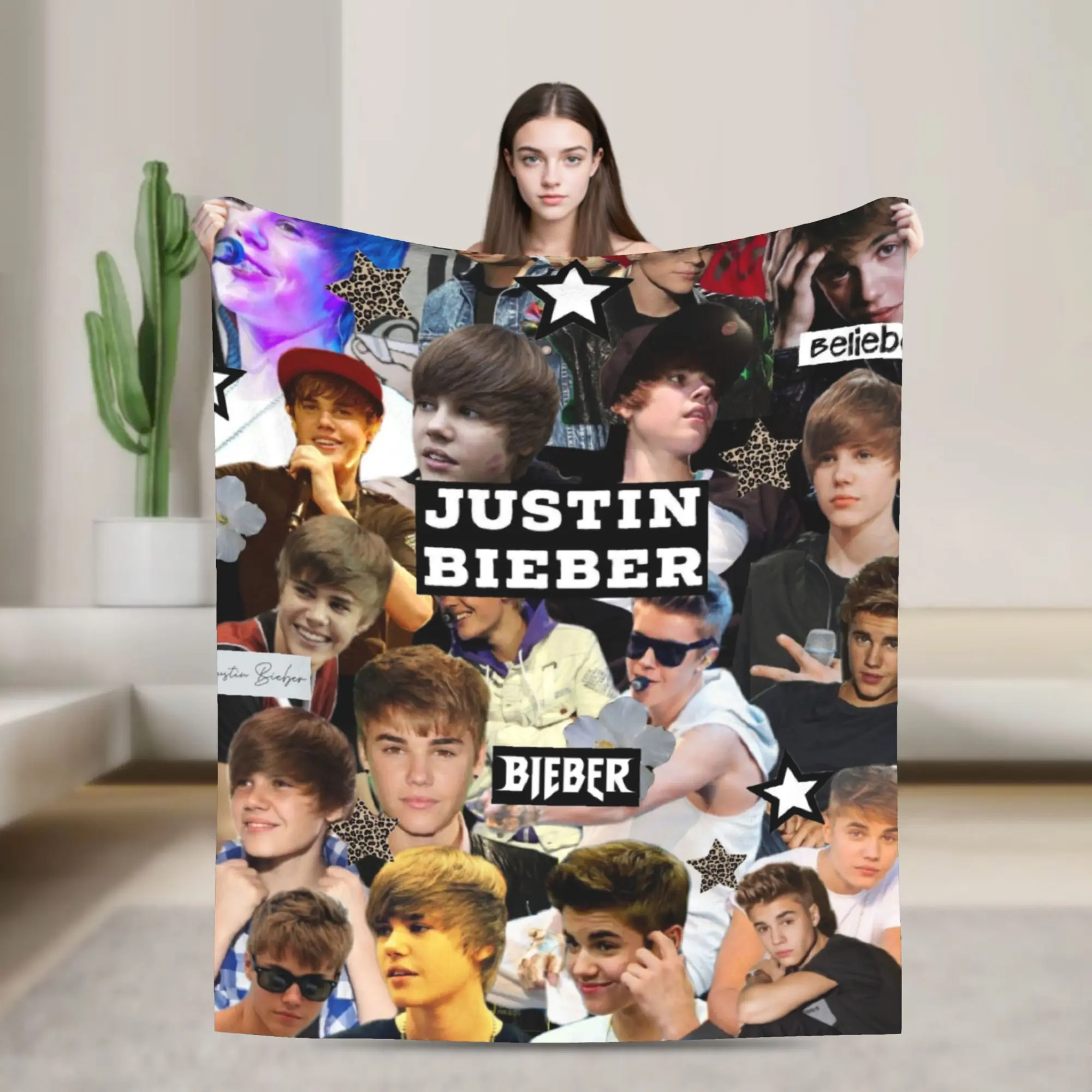 

Justin Bieber Songwriter Flannel Blankets Warm Soft Bedding Throws for Home Decor Travel Office Pattern Bedspread Sofa Bed Cover