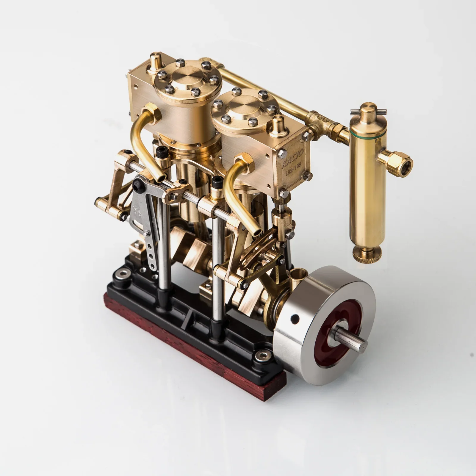 KACIO LS2-13S Vertical Two-Cylinder Reciprocating Steam Engine Model With Oil Cup Forward Reverse For 80-120CM Steam Model Ship