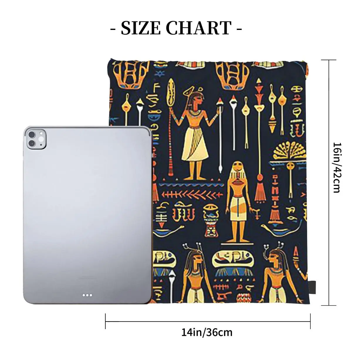 Seamless Egyptian Art Tile Backpacks Multi-function Portable Drawstring Bags Shoes Bag Book Bags For Man Woman Students