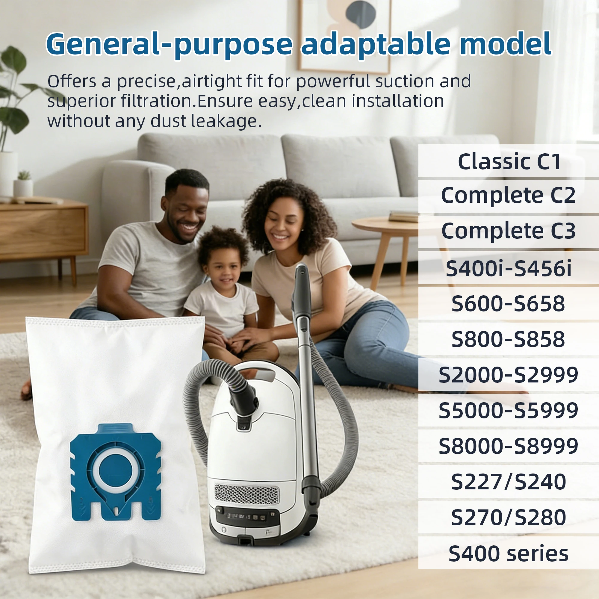 Staubbeutel GN Ersatz Kompatibel mit Miele Staubsauger GN Staubsaugerbeutel Passend für Classic C1 Complete C2 Complete C3, S2... – Detail 5