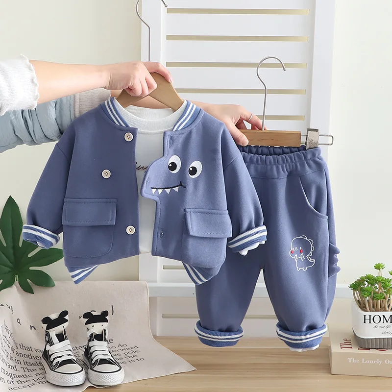 

New Autumn Baby Clothes Children Boys Jacket T-Shirt Pants 3Pcs/Sets Kids Girls Clothing Set Infant Costume Toddler Tracksuits