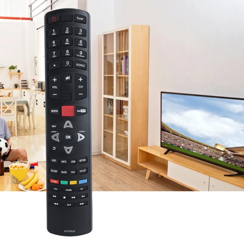 M17B Pengontrol Televisi Mudah Digunakan untuk Perangkat RC3100L09 Pengontrol Nirkabel, Remote Ergonomis dan Tahan Lama