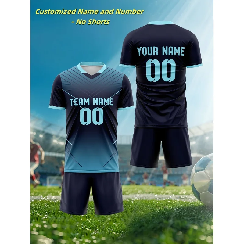 3D Print American Football Jerseys Customized T-Shirt For Men Color Block Pattern T Shirts Casual Uniform Sports V-Neck Tees Top