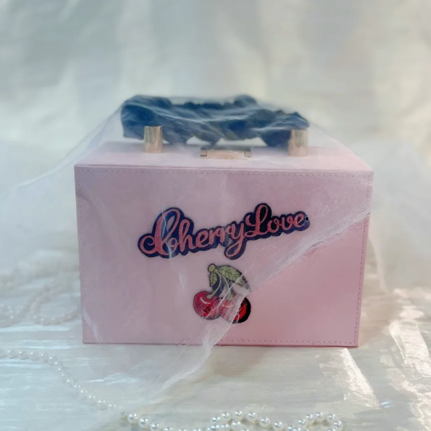 Flower Knows Limited Edition Cherry Party Wooden Leather  Cosmetics Storage Box