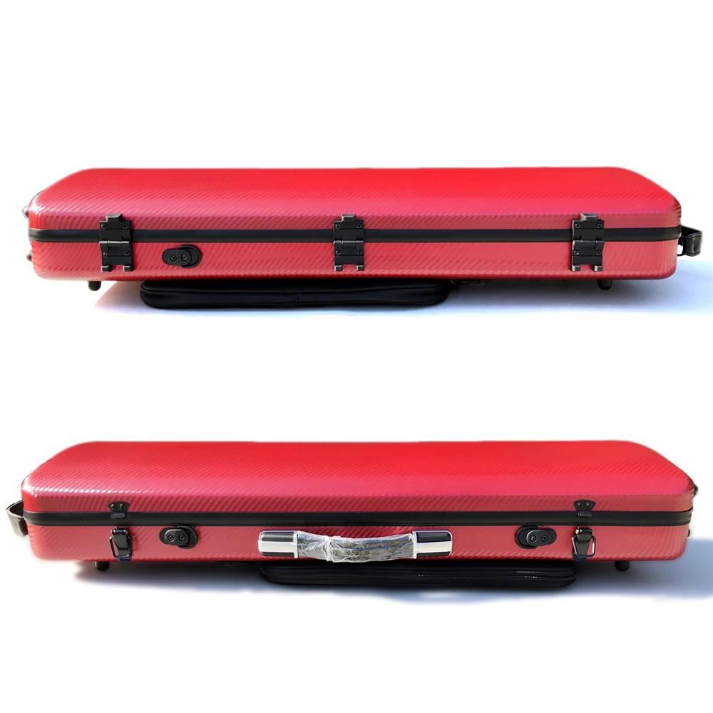 Violin Case 4/4 Full Size Carbon Fiber Hard Shell Violin box Music sheet Bag Oblong Case Adjustment backstrap New