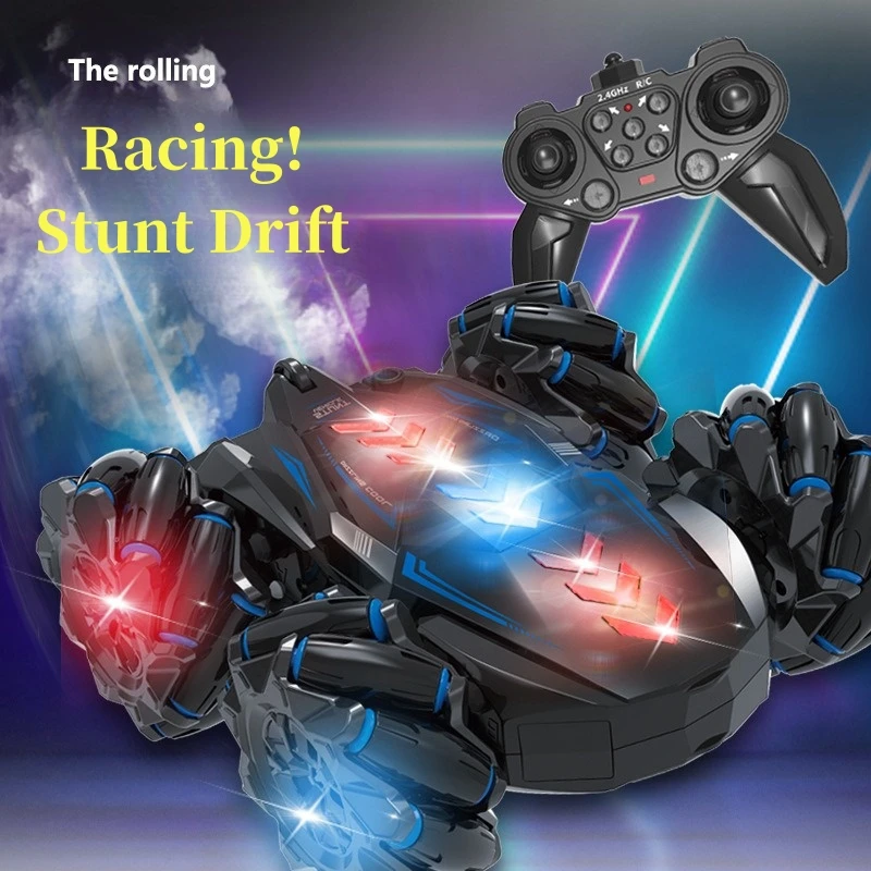 Children's remote control toy car, double-sided spray car, drift car, gesture induction four-wheel drive off-road vehicle