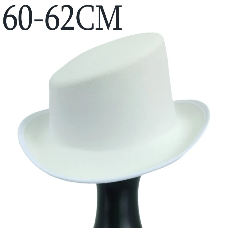 

Hot selling Fedora pure white high top fedora wedding large French fedora men and women gentleman tilt top hat presidential hat