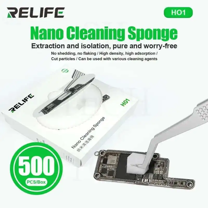 H01 500 ピース/箱ナノクリーニングスポンジ高吸着高密度携帯電話画面ベゼルカメラクリーニングツール