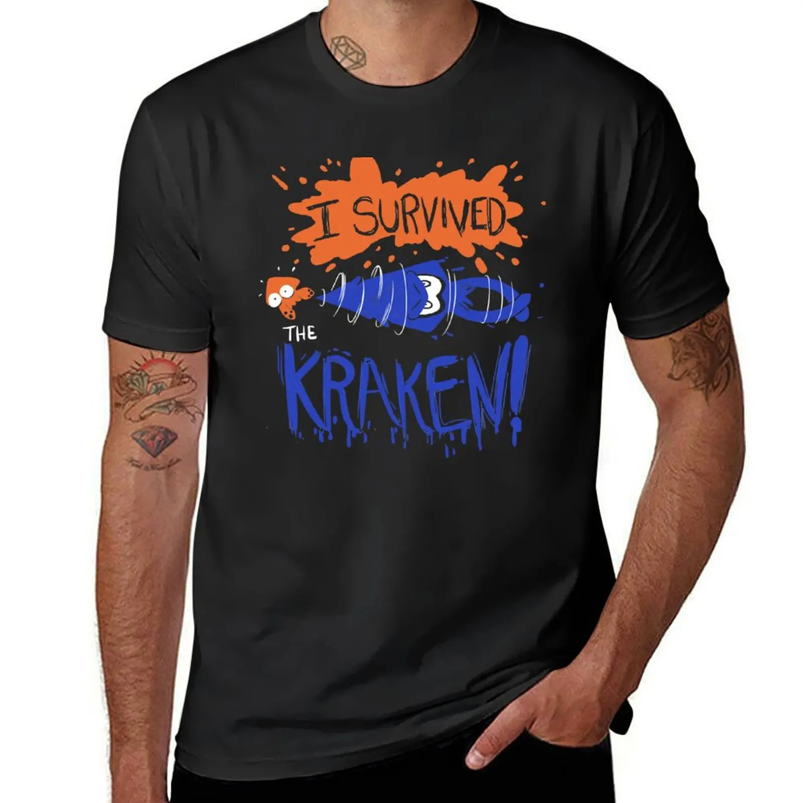 I Survived the Kraken! T-Shirt kawaii clothes animal prinfor boys mens graphic t-shirts funny