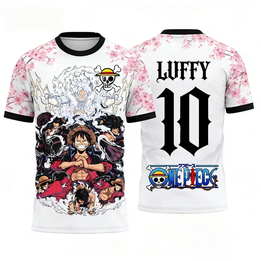 Sommer-Kinder-T-Shirt „One Piece“ mit klassischem Franky-Aufdruck, lässige Jungenkleidung, Mädchen-Kurzarm-Trikot für Herren