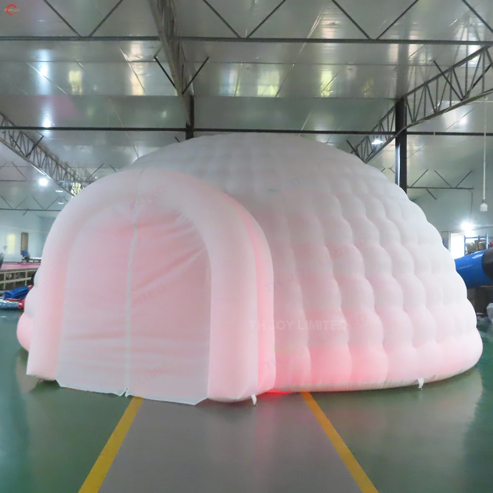 Fast Air Shipping 4m/5m/6m White Inflatable Dome Tent with Colorful LED Lighting Inflatable Lawn Tent Wedding Marquee