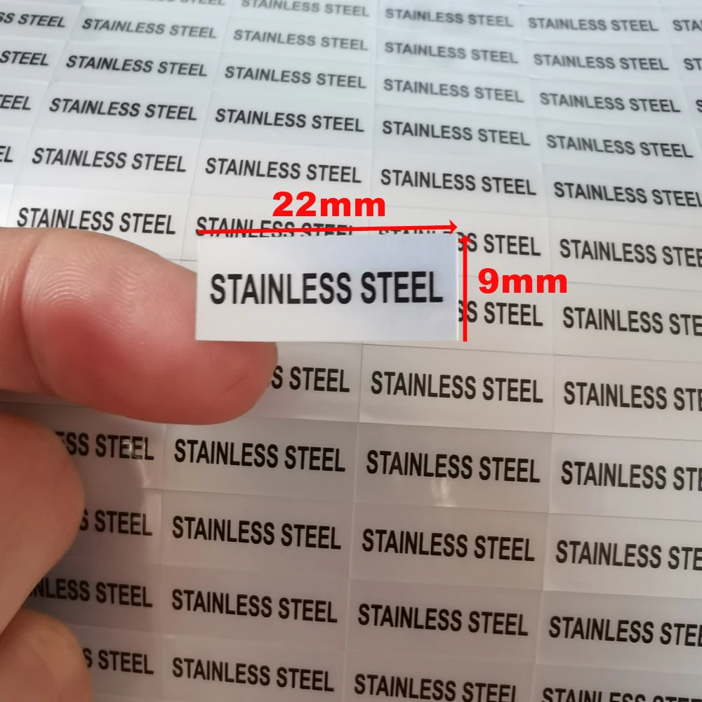 620pcs 22x9mm Matte Silver Sticker Writting With STAINLESS STEEL For Metallic Products Packaging Label