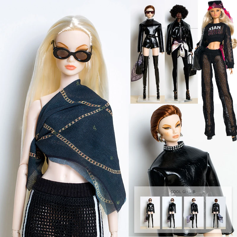 Xianxian 1/6 Supermodel COOL GIRL3 Doll Clothes Fashion High-end Sportswear Black Series 30cm Dress Up Doll Clothing Accessories