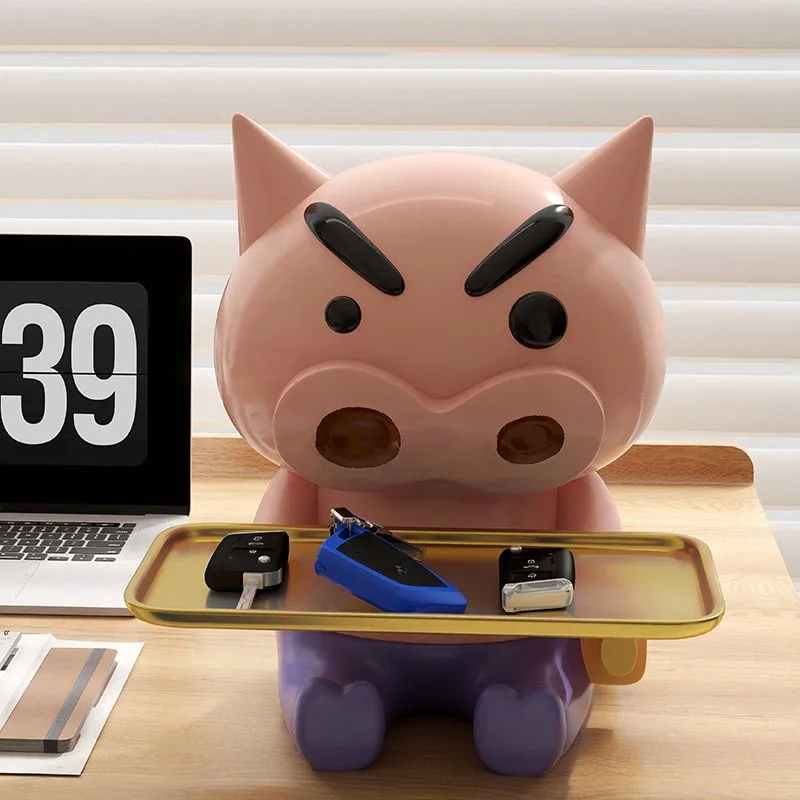 

Cartoon Buriburizaemon Desktop Decoration Resin Crafts Cute Pig Statue Ornament Home Living Room Key Storage Tray Birthday Gifts