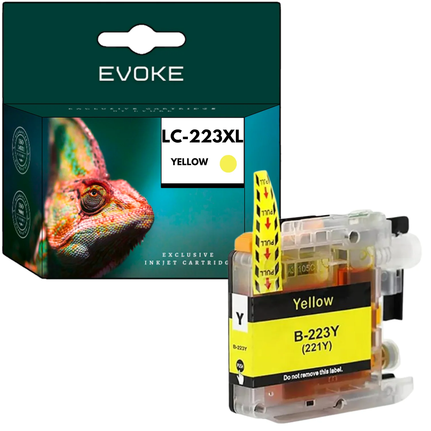 Evoke Compatibele Inkt voor Brother Lc-223 Lc223 Lc223Y Geel 10 ml 300 Pagina's Dcp-J4120Dw J562Dw; Mfc-J5320Dw J4620Dw