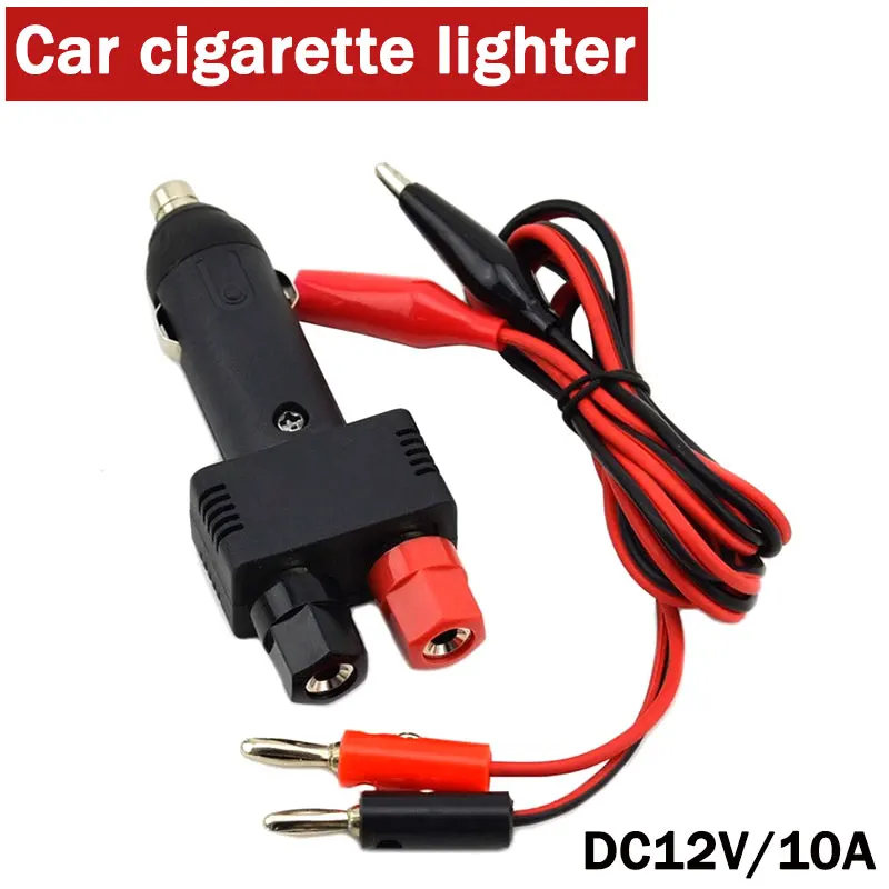 10A Car Cigarette Lighter Power Plug DC12V Car Modified Charging Banana Plug Power Cord 1m Wire Industrial Grade Chip Universal