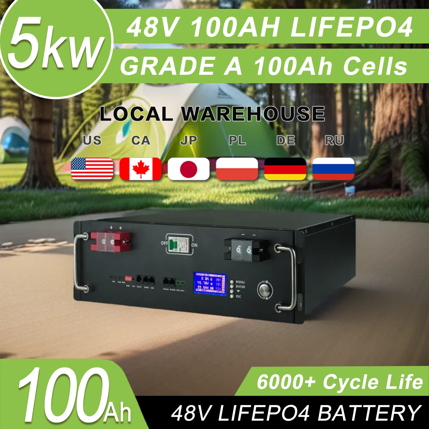 

New 48V 100ah LifePO4 battery Built-in BMS 5kWh CAN/RS485 Communication Protocol 48V 200ah 300ah 10kwh 15kwh Lithium Ion Battery