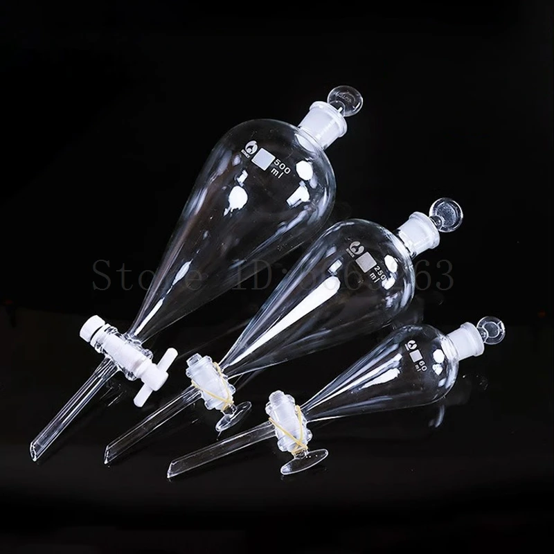 60ml-1000ml Glass Pear-Shaped Separatory Funnel Separating Separation Used to Eurify Essential Oil Chemical Experiment