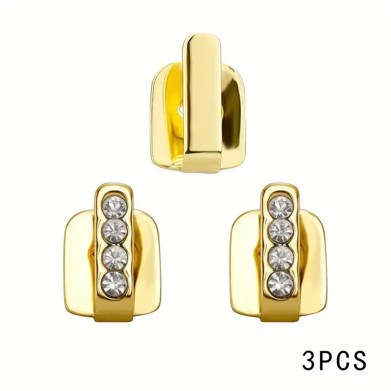 New Arrival Fashion Customizable 3&5 Piece DIY Hip Hop Teeth Grillz Set Personalized Metal Tooth Accessory Adjustable Mouth Cap