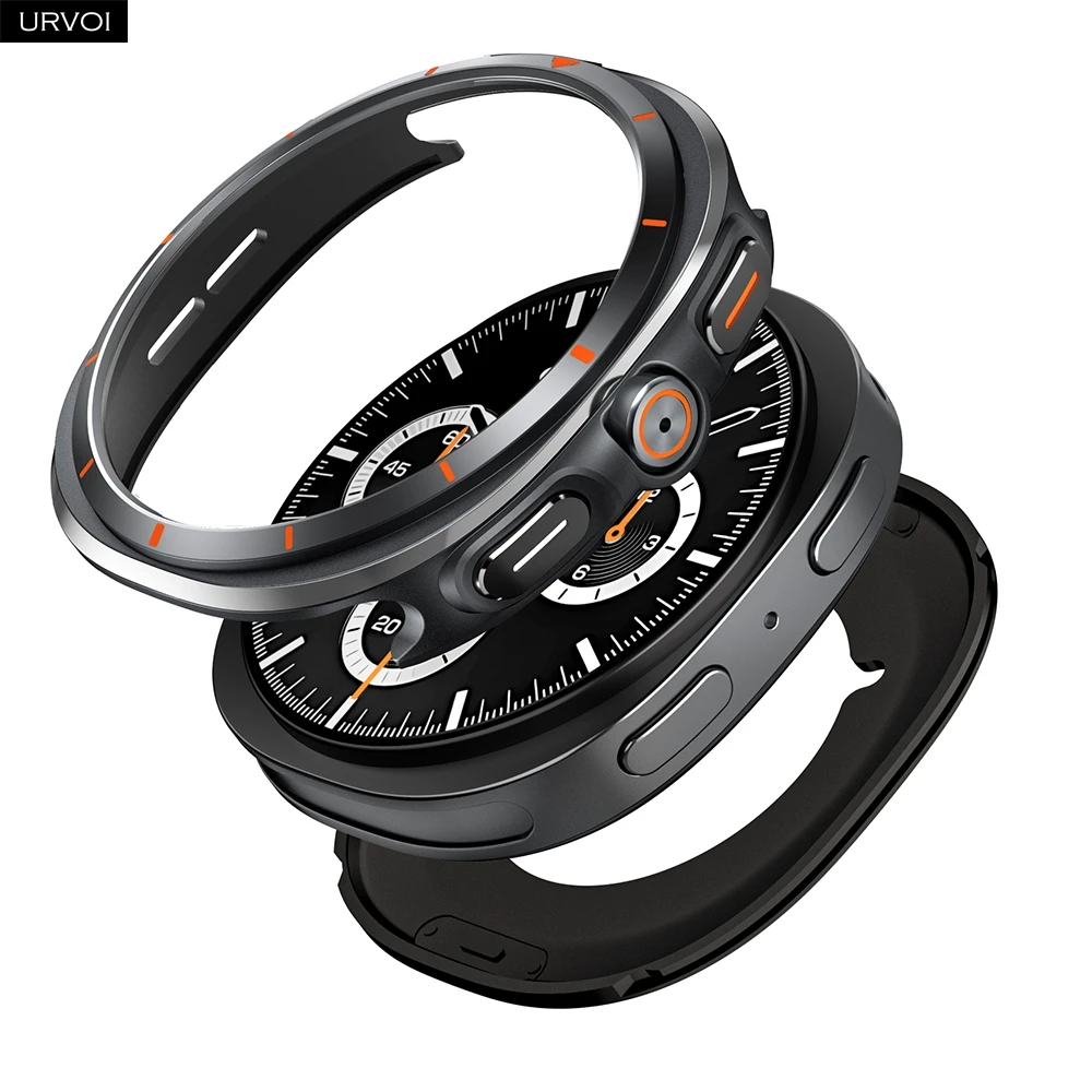 URVOI Change to Ultra Metal Case for Galaxy Watch 9/8 40mm 44mm Alloy Bumper Protector Precision Holes Anti Shock