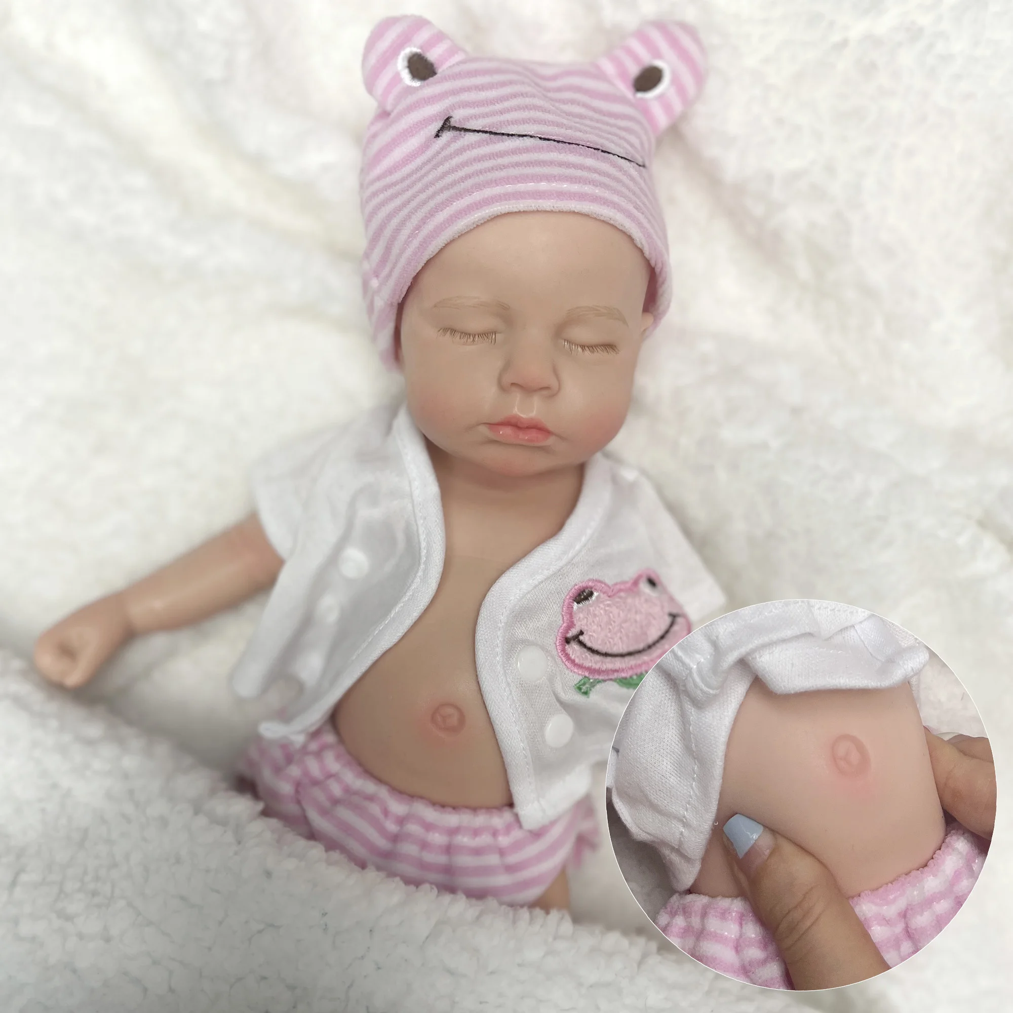 33CM Girl And Boy Loulou Full Body Soft Solid Silicone Dolls Painted/Unpainted Bebe Reborn Doll Reborn De Silicona Cuerpo Entero