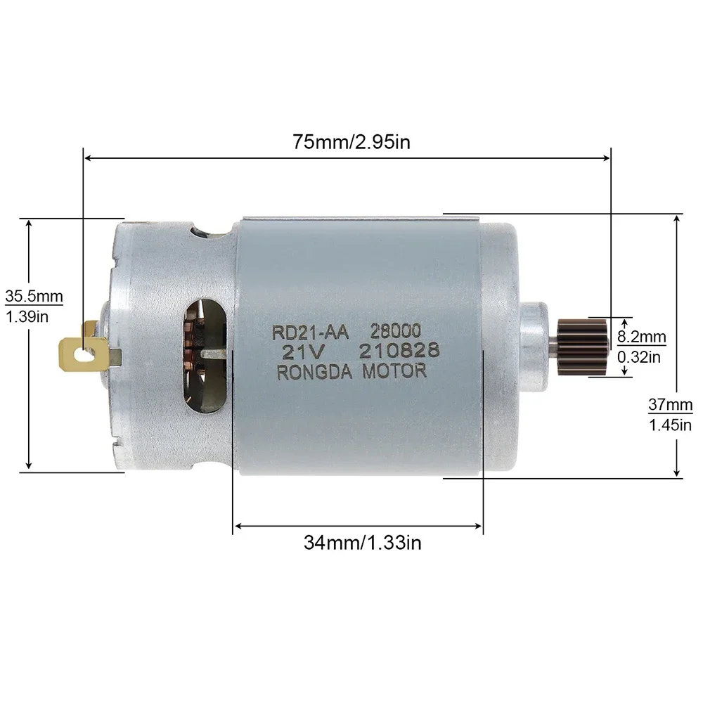 Noreter 21V Brushed Motor 14 Teeth Suitable for 4 6 inch Cordless Mini Chainsaw Logging Saw Power Tool Accessories