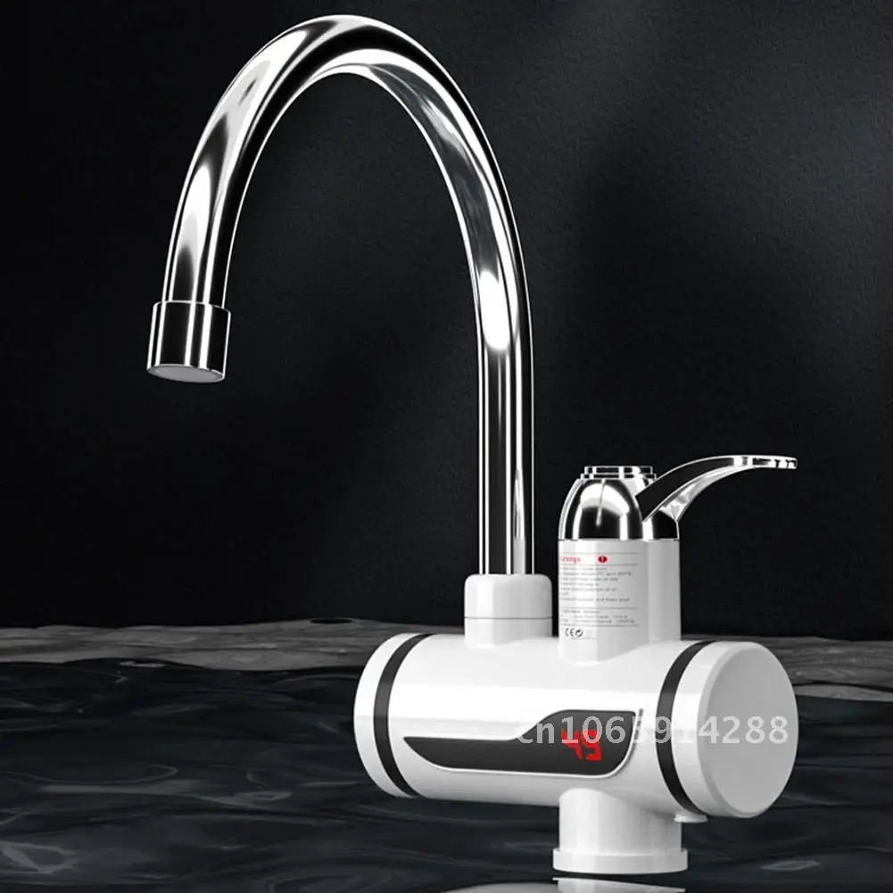

Electric Instant Heating Faucet 3000W Tankless Water Heater for Adjustable Bathroom Temperature Fast Kitchen Tap Digital Heating