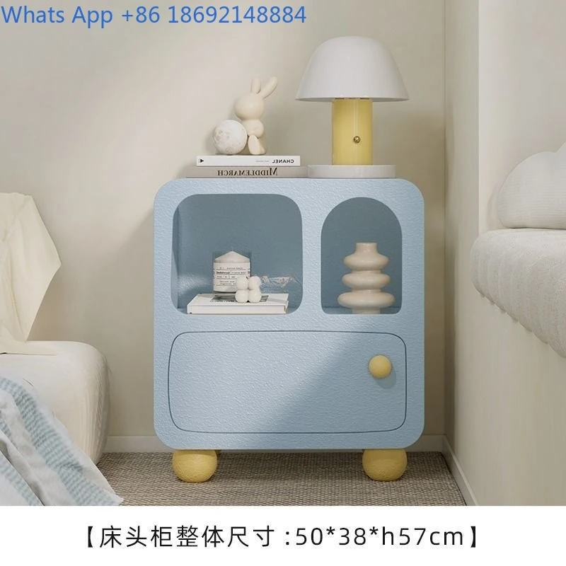 Colorful Minimalist Modern Nightstand for Small Bedroom Storage Cabinet Ins Style