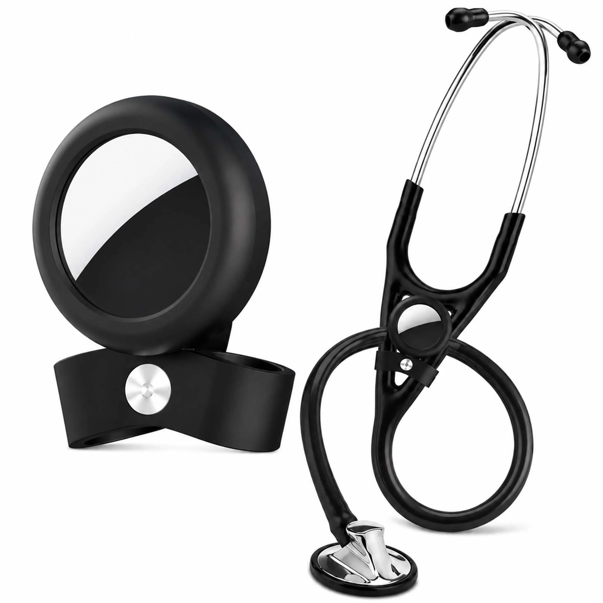 For AirTag Stethoscope Holder Case Apple AirTag Medical Equipment Tracker Mount Clip Anti Lost Protective Cover for Doctor Nurse