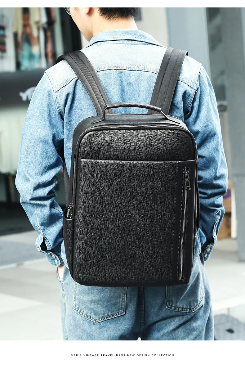 New Arrival Men's Genuine Leather Casual Backpack