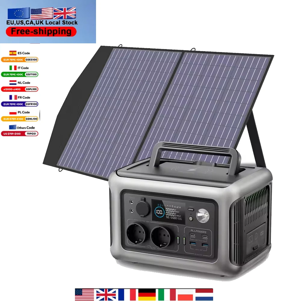 POWERS Portable Power Station R600, 299Wh LiFeP04 Battery with 2x 600W (1200W Surge) AC Outlets for Outdoor Camping RV Home