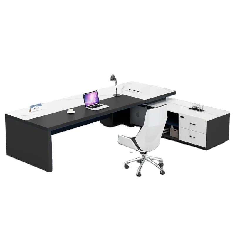 مكتب خشبي حديث راقي فاخر CEO Boss Manager Director L Shape Executive Desk #1