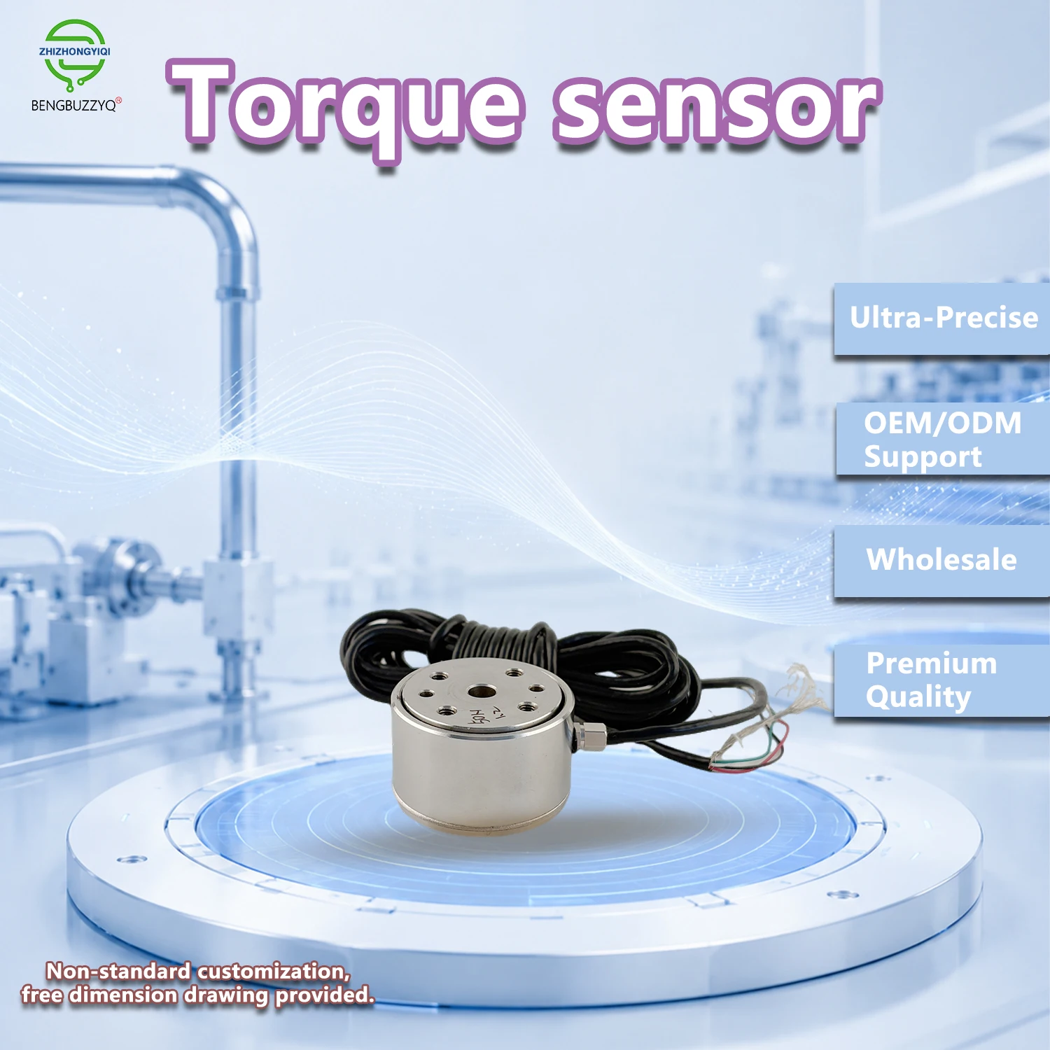 Micro Static Torque Sensor BENGBUZZQY 5N.m to 100N.m Range High Precision Torque Transducer Industrial Measurement
