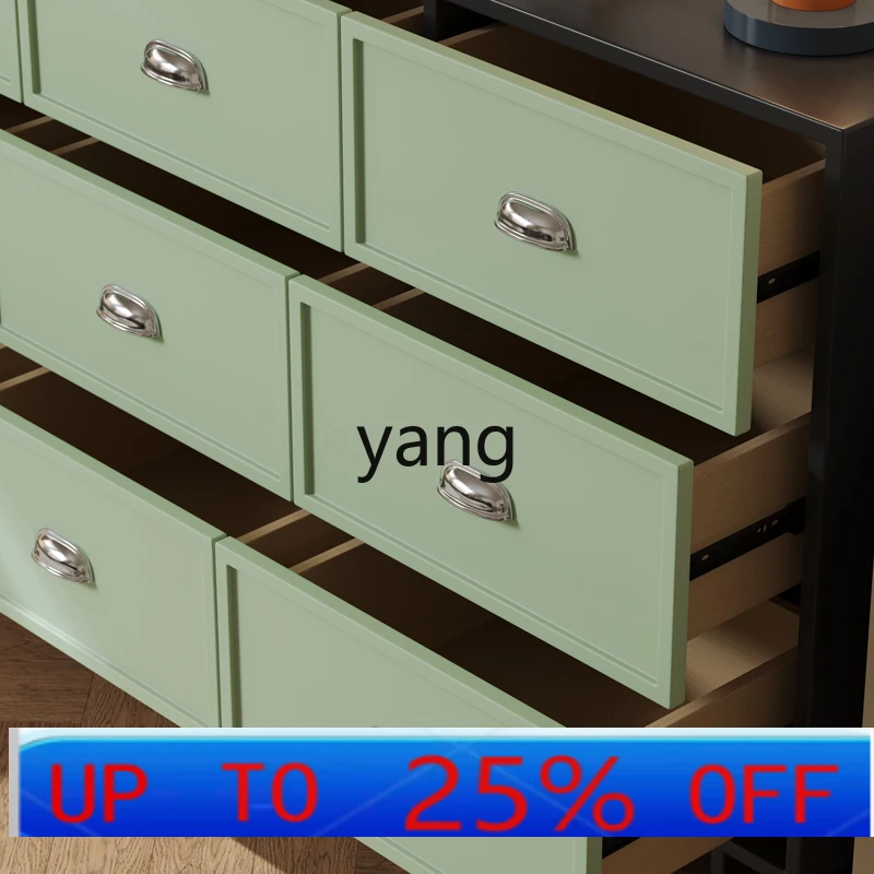 

LMM modern medieval nine-chest cabinet retro solid wood side cabinet entrance living room locker